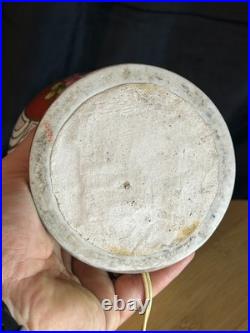 Porcelaine Limoges Art Déco Grande lampe en porcelaine Décor floral 1930