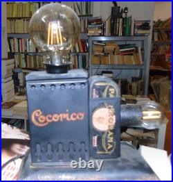 Projecteur Cocorico Pathé 1934 pathéorama monté en lampe TBE art déco design