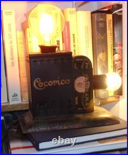 Projecteur Cocorico Pathé 1934 pathéorama monté en lampe TBE art déco design