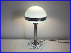 RARE ANCIENNE LAMPE Art Déco Bosi & Ci en VERRE Signé ILRIN et Métal Circa 1930