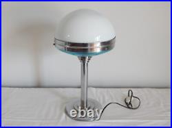 RARE ANCIENNE LAMPE Art Déco Bosi & Ci en VERRE Signé ILRIN et Métal Circa 1930