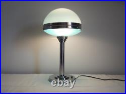 RARE ANCIENNE LAMPE Art Déco Bosi & Ci en VERRE Signé ILRIN et Métal Circa 1930