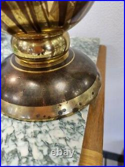 RARE Lampe Vasque Dinanderie Art Déco Vintage Année 30 Lucien GERFAUX 42.5 cm