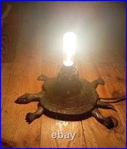 RARE Lampe en Fer Forgé ART DÉCO Tortue Articulé dans Le Goût d'Edgar Brandt