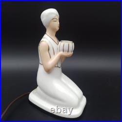 ROBJ LAMPE / VEILLEUSE ART DÉCO EN PORCELAINE Personnage Oriental
