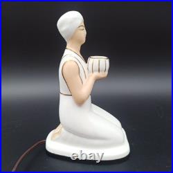 ROBJ LAMPE / VEILLEUSE ART DÉCO EN PORCELAINE Personnage Oriental