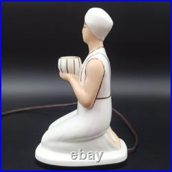 ROBJ LAMPE / VEILLEUSE ART DÉCO EN PORCELAINE Personnage Oriental