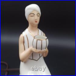 ROBJ LAMPE / VEILLEUSE ART DÉCO EN PORCELAINE Personnage Oriental