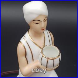 ROBJ LAMPE / VEILLEUSE ART DÉCO EN PORCELAINE Personnage Oriental