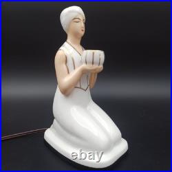 ROBJ LAMPE / VEILLEUSE ART DÉCO EN PORCELAINE Personnage Oriental
