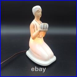 ROBJ LAMPE / VEILLEUSE ART DÉCO EN PORCELAINE Personnage Oriental
