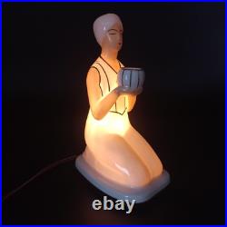 ROBJ LAMPE / VEILLEUSE ART DÉCO EN PORCELAINE Personnage Oriental