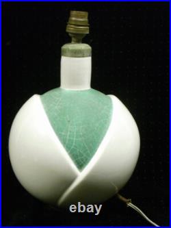 ROBJ RARE LAMPE BOULE CERAMIQUE LUMINAIRE VINTAGE ART DECO signée