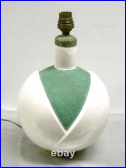 ROBJ RARE LAMPE BOULE CERAMIQUE LUMINAIRE VINTAGE ART DECO signée