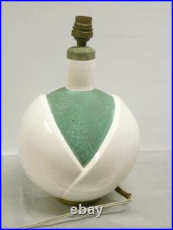 ROBJ RARE LAMPE BOULE CERAMIQUE LUMINAIRE VINTAGE ART DECO signée