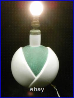 ROBJ RARE LAMPE BOULE CERAMIQUE LUMINAIRE VINTAGE ART DECO signée