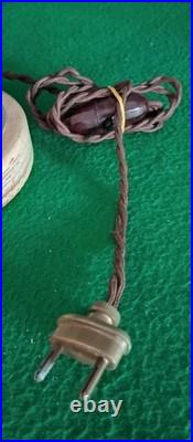 Rare Lampe Art Déco D'époque En Verre Et Aluminium