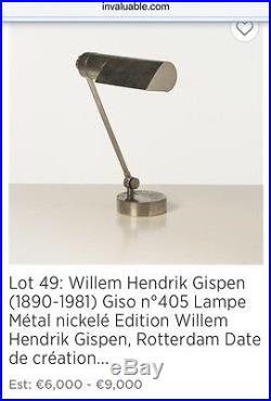 Rare Lampe De Bureau Art Deco Design Hendrik Gispen Modèle 405 Hollande