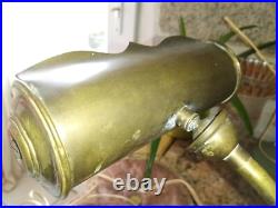 Rare Lampe De Piano Signée Cuivre Laiton Dans Son Jus Fonctionne À Nettoyer