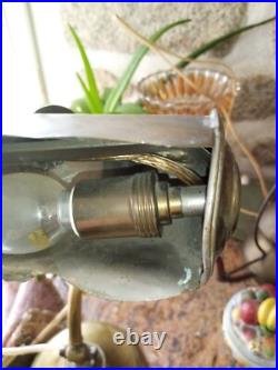 Rare Lampe De Piano Signée Cuivre Laiton Dans Son Jus Fonctionne À Nettoyer