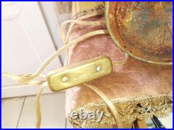 Rare Lampe De Piano Signée Cuivre Laiton Dans Son Jus Fonctionne À Nettoyer