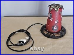 Rare Lampe Veilleuse André Delatte Nancy Pâte de Verre Émaillée Floral Fer Forgé