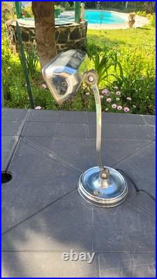 Rare Original Lampe Art Deco Fonctionne Chromer 40cm De Hauteur