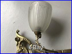 Rare Support Étagère Lampe Art Deco Sonover Vasque Muller Degue Daum Lustre