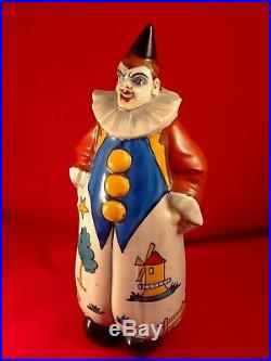 Rare ancienne lampe veilleuse porcelaine clown moulin France Roger Limoges