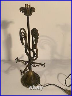 Rare lampe bronze Art Deco signée Max Le Verrier, ép. Adnet sculpture