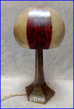 Rare lampe champignon Art déco rhodoïd bakélite moderniste