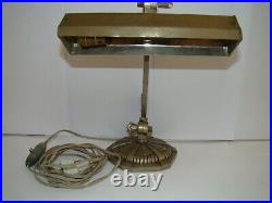 Rare lampe de bureau Art Déco, en bronze nickelé hauteur dépliée 29 cm #1481#