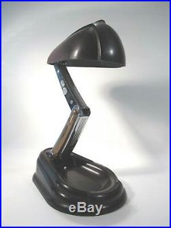 Rare lampe de bureau Lucidus Bloc, modèle Bolide, édition Jumo, Art Déco, 1944