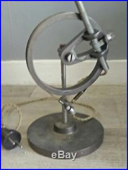 Rare lampe industrielle ancienne /industrial Art-Deco ajustable desk lamp rare