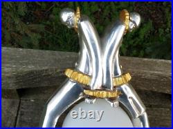 Rare lampe pierrot bronze argenté et doré ART-DÉCO 28,5 Cms