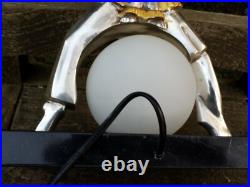 Rare lampe pierrot bronze argenté et doré ART-DÉCO 28,5 Cms