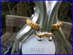 Rare lampe pierrot bronze argenté et doré ART-DÉCO 28,5 Cms