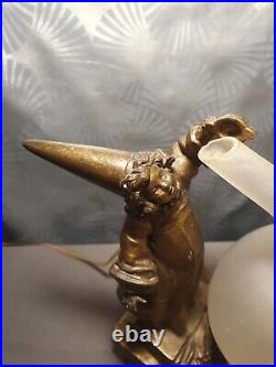 Rarissime! Veilleuse lampe art déco 1920 ALCHIMISTES! Sculpture statuette enfant