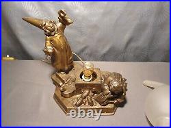 Rarissime! Veilleuse lampe art déco 1920 ALCHIMISTES! Sculpture statuette enfant