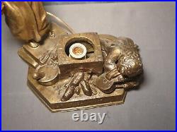 Rarissime! Veilleuse lampe art déco 1920 ALCHIMISTES! Sculpture statuette enfant