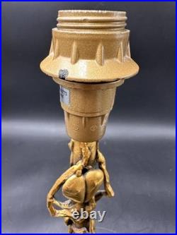 Ravissante lampe sculpture en bronze doré signée TRAIT D'UNION