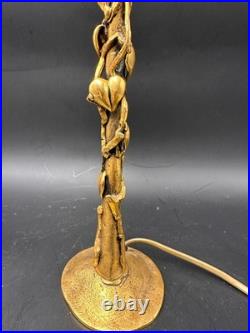 Ravissante lampe sculpture en bronze doré signée TRAIT D'UNION
