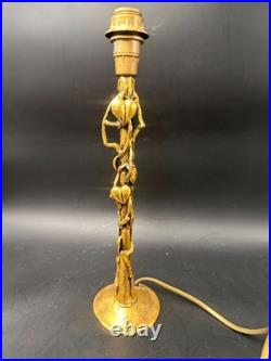 Ravissante lampe sculpture en bronze doré signée TRAIT D'UNION