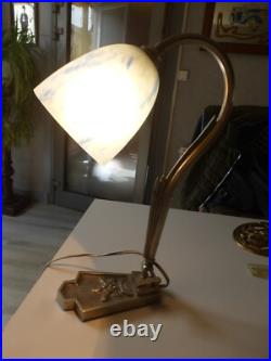 Remise vente ancienne lampe art déco orientable avec Tulipe Pâte De Verre bleu