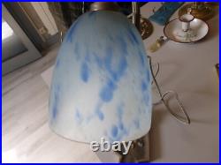 Remise vente ancienne lampe art déco orientable avec Tulipe Pâte De Verre bleu