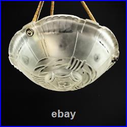Sabino ART DECO Paris Lampe Plafond Art déco Verre Transparent 1930