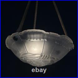Sabino ART DECO Paris Lampe Plafond Art déco Verre Transparent 1930