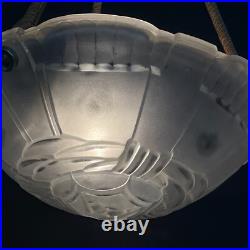Sabino ART DECO Paris Lampe Plafond Art déco Verre Transparent 1930