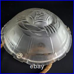 Sabino ART DECO Paris Lampe Plafond Art déco Verre Transparent 1930