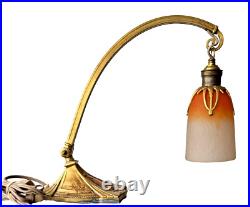 Schneider Pied Bronze Charles Ranc Lampe De Table Pate De Verre Art Nouveau